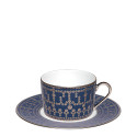 Чашка чайная с блюдцем 0,14л коллекции Tiara Bleu de Prusse Platin бренда Haviland