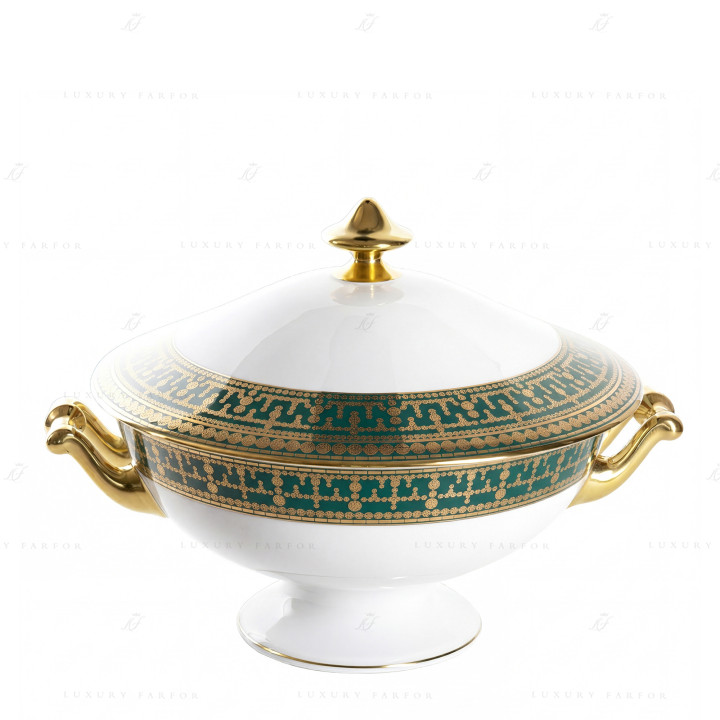 Супница 2л коллекции Tiara Bleu Paon Or бренда Haviland