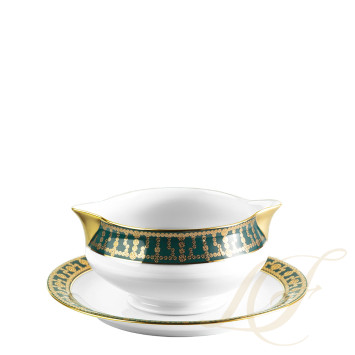 Соусник с подставкой 0,3л коллекции Tiara Bleu Paon Or бренда Haviland