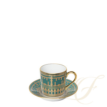 Чашка кофейная с блюдцем 0,075л коллекции Tiara Bleu Paon Or бренда Haviland