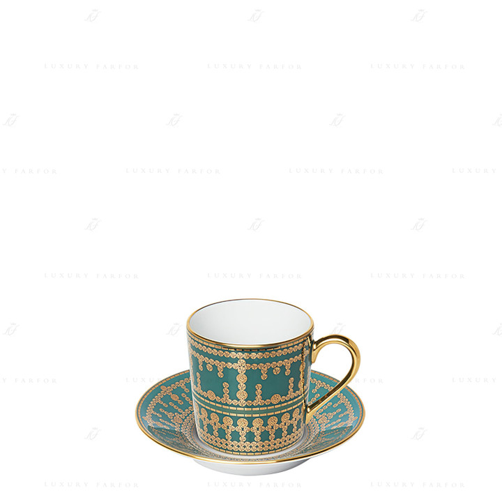 Чашка кофейная с блюдцем 0,075л коллекции Tiara Bleu Paon Or бренда Haviland
