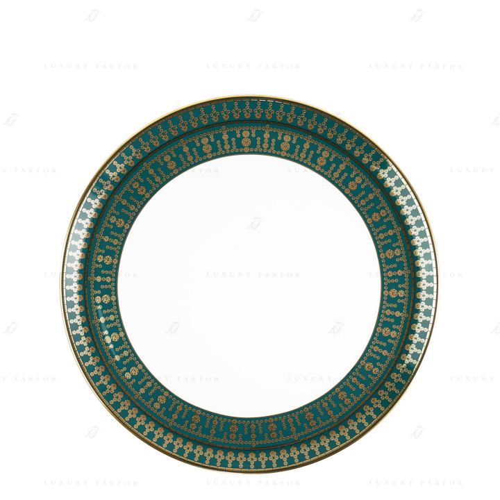 Тарелка тортовая 31,5см коллекции Tiara Bleu Paon Or бренда Haviland