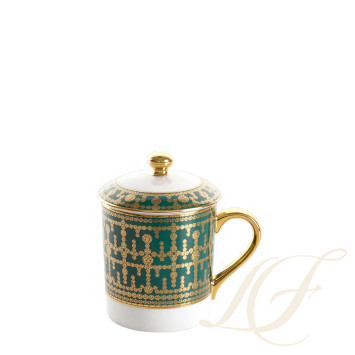 Кружка с крышкой 0,27л коллекции Tiara Bleu Paon Or бренда Haviland