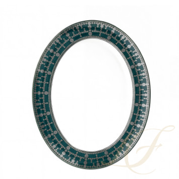 Блюдо овальное 40см коллекции Tiara Bleu Paon Platin бренда Haviland