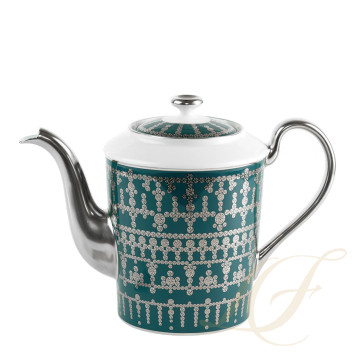 Чайник 1л коллекции Tiara Bleu Paon Platin бренда Haviland
