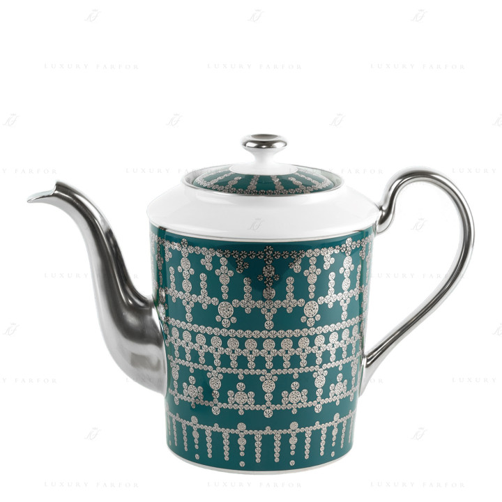 Чайник 1л коллекции Tiara Bleu Paon Platin бренда Haviland