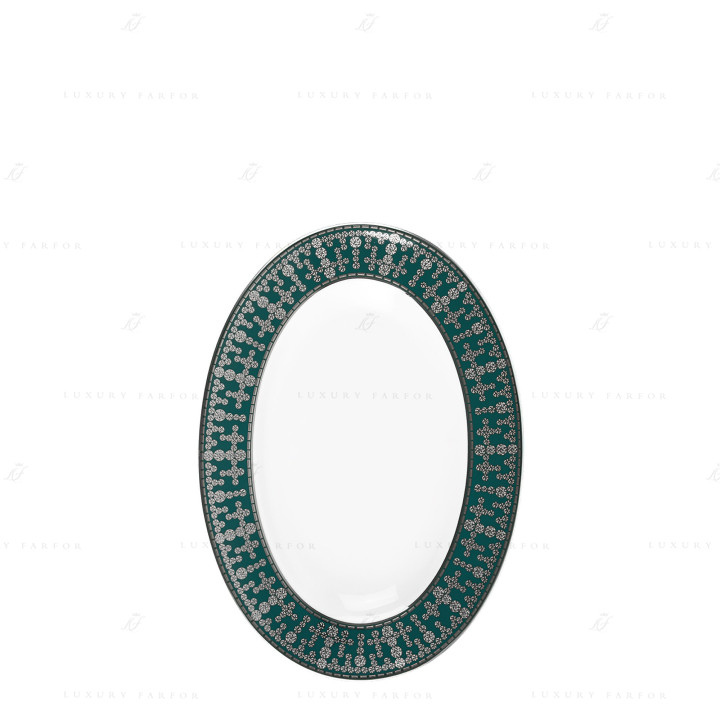 Блюдо для гарнира 23х16,5см коллекции Tiara Bleu Paon Platin бренда Haviland