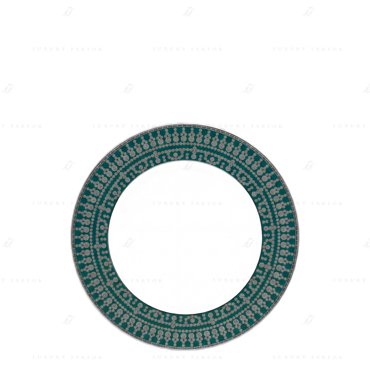Тарелка закусочная 22см коллекции Tiara Bleu Paon Platin бренда Haviland
