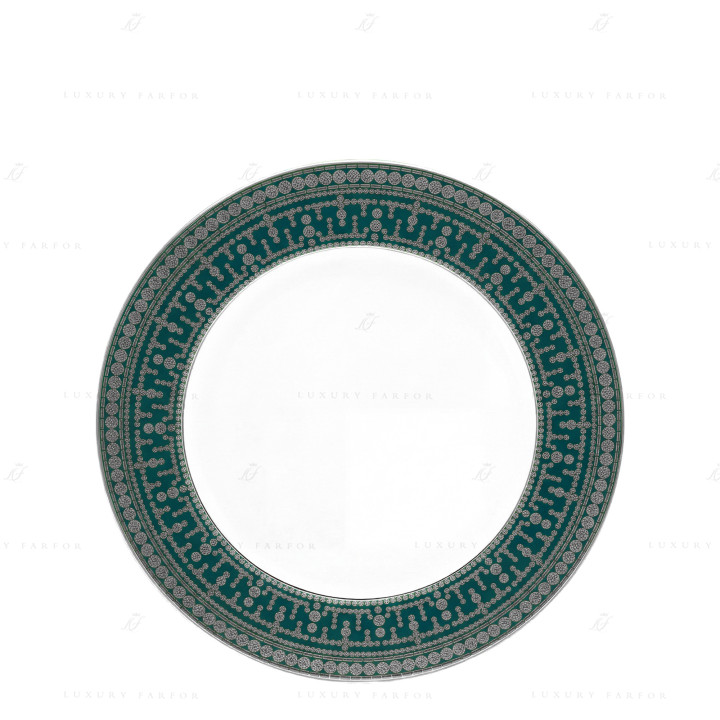 Тарелка главная 28см коллекции Tiara Bleu Paon Platin бренда Haviland
