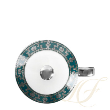 Кружка с крышкой 0,27л коллекции Tiara Bleu Paon Platin бренда Haviland