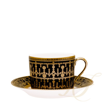 Чашка для завтрака с блюдцем 0,3л коллекции Tiara Noir Or бренда Haviland