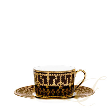 Чашка чайная с блюдцем 0,14л коллекции Tiara Noir Or бренда Haviland