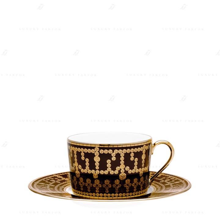 Чашка чайная с блюдцем 0,14л коллекции Tiara Noir Or бренда Haviland