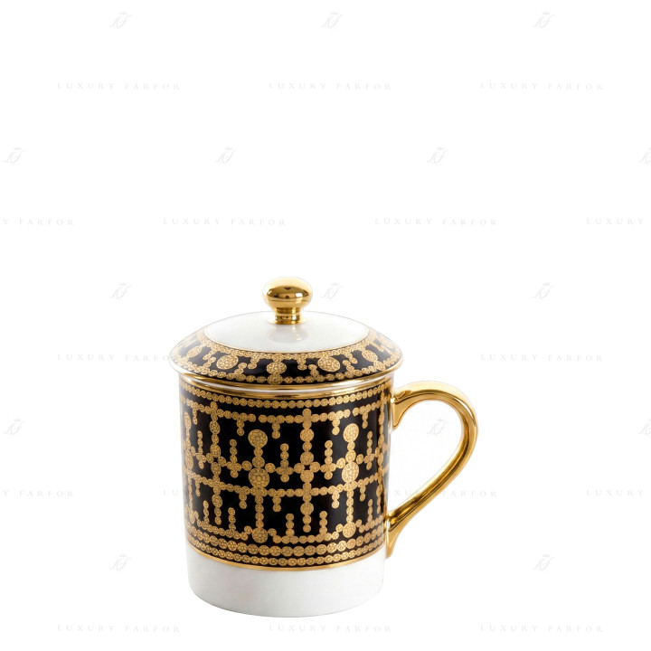Кружка с крышкой 0,27л коллекции Tiara Noir Or бренда Haviland