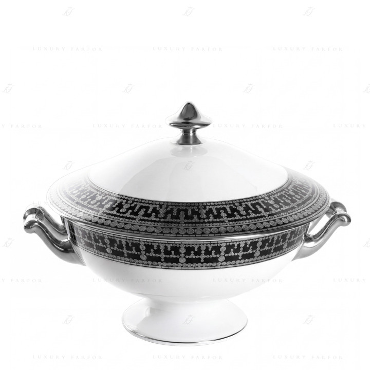 Супница 2л коллекции Tiara Noir Platin бренда Haviland
