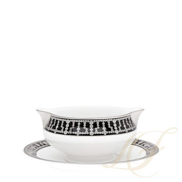 Соусник с подставкой 0,3л коллекции Tiara Noir Platin бренда Haviland