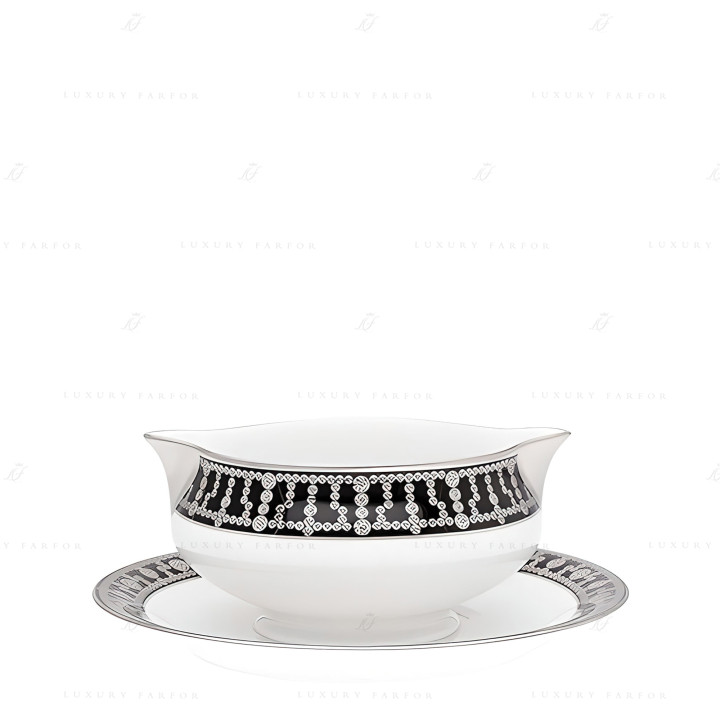 Соусник с подставкой 0,3л коллекции Tiara Noir Platin бренда Haviland