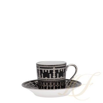 Чашка кофейная с блюдцем 0,075л коллекции Tiara Noir Platin бренда Haviland