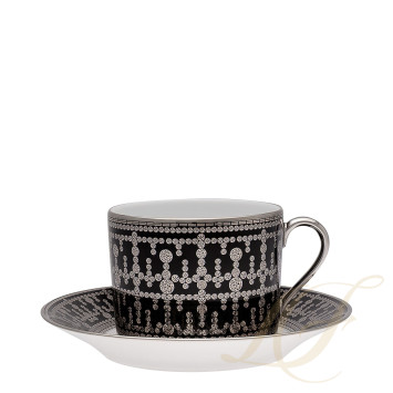 Чашка для завтрака с блюдцем 0,3л коллекции Tiara Noir Platin бренда Haviland