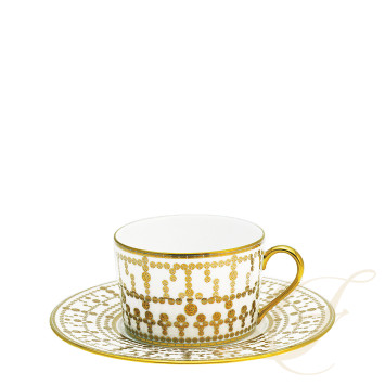 Чашка чайная с блюдцем 0,14л коллекции Tiara Or бренда Haviland