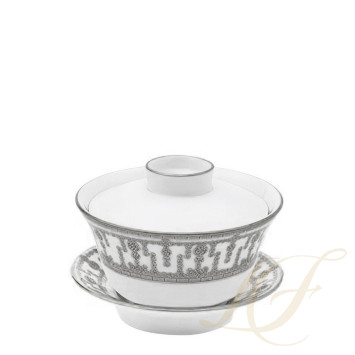 Чашка чайная с блюдцем и крышкой 0,13л коллекции Tiara Platin бренда Haviland
