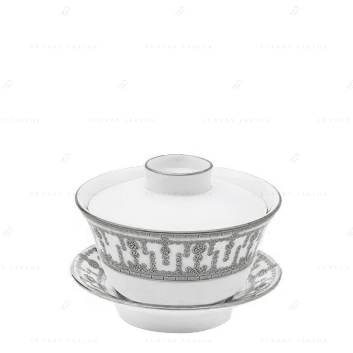 Чашка чайная с блюдцем и крышкой 0,13л коллекции Tiara Platin бренда Haviland