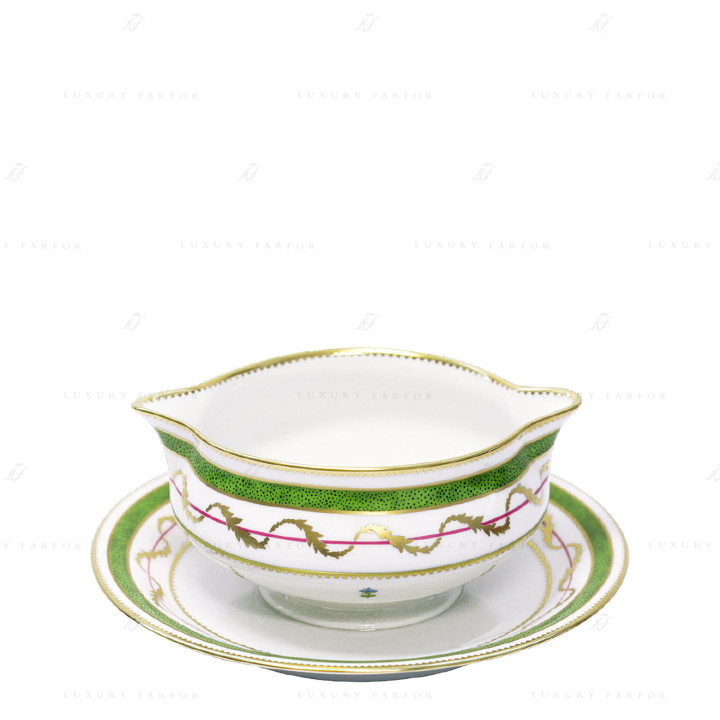 Соусник с подставкой 0,3л коллекции Vieux Paris Vert бренда Haviland