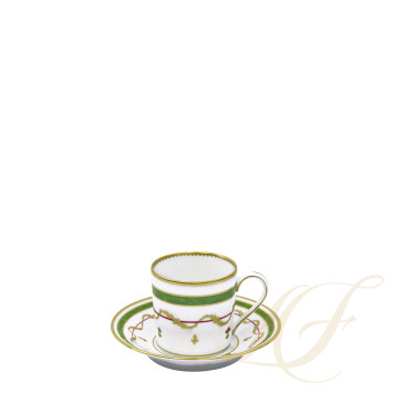 Чашка эспрессо с блюдцем 0,055л коллекции Vieux Paris Vert бренда Haviland