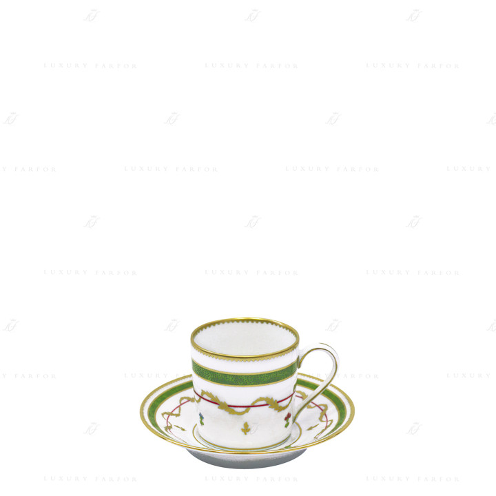 Чашка эспрессо с блюдцем 0,055л коллекции Vieux Paris Vert бренда Haviland