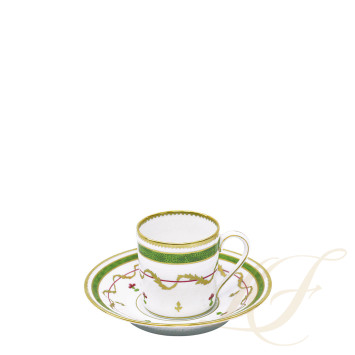 Чашка кофейная с блюдцем 0,08л коллекции Vieux Paris Vert бренда Haviland