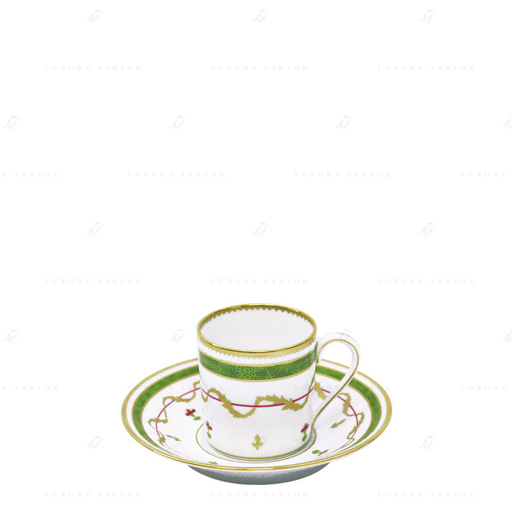 Чашка кофейная с блюдцем 0,08л коллекции Vieux Paris Vert бренда Haviland