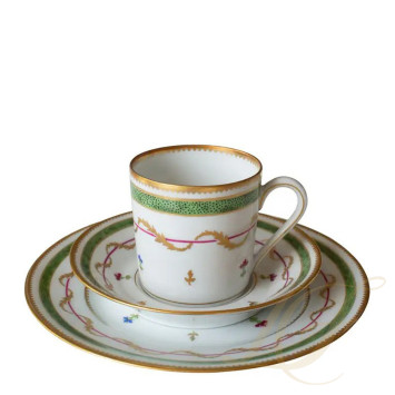 Чашка кофейная с блюдцем 0,08л коллекции Vieux Paris Vert бренда Haviland