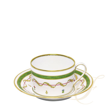 Чашка чайная с блюдцем 0,15л коллекции Vieux Paris Vert бренда Haviland