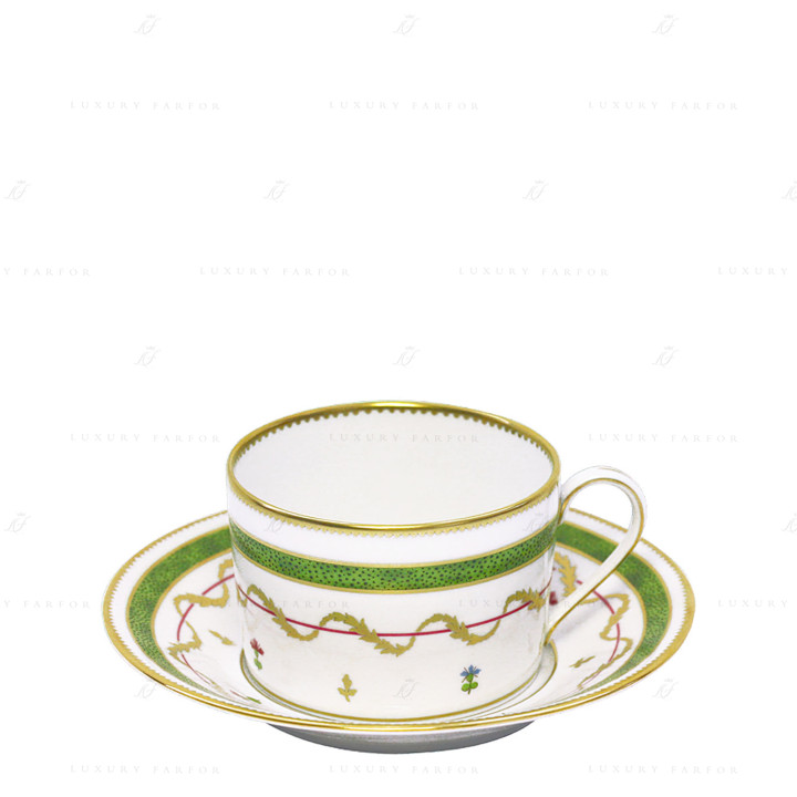 Чашка чайная с блюдцем 0,15л коллекции Vieux Paris Vert бренда Haviland