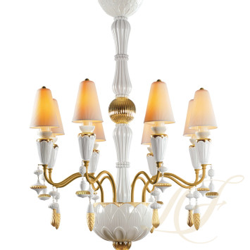 Люстра на 8 свечей (белый / золотой) 123 х 70см коллекции Ivy & Seed бренда Lladro