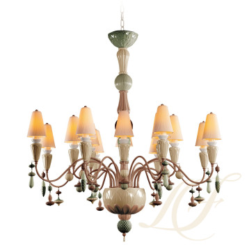 Люстра на 16 свечей (розовый / зеленый) 133 х 115см коллекции Ivy & Seed бренда Lladro