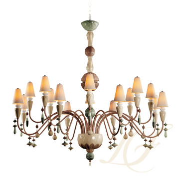 Люстра на 16 свечей (розовый / зеленый) 148 х 150см коллекции Ivy & Seed бренда Lladro