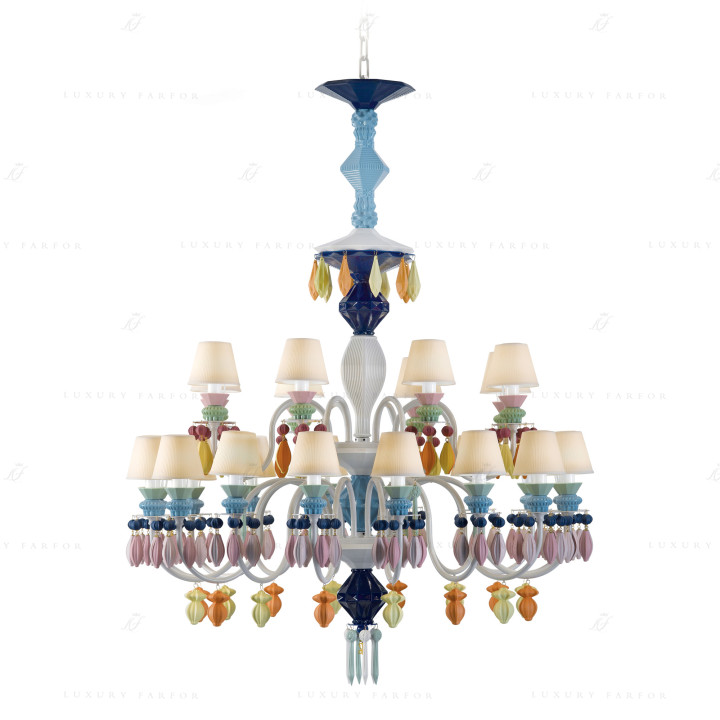Люстра на 24 свечей (мултиколор) 125 х 80см коллекции Belle de Nuit бренда Lladro