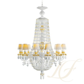 Люстра на 12 свечей (золотой / белый) 145 х 80см коллекции Winter Palace бренда Lladro
