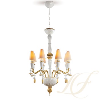 Люстра на 8 свечей (белый / золотой) 123 х 70см коллекции Ivy & Seed бренда Lladro