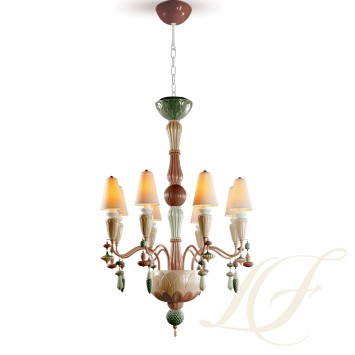 Люстра на 8 свечей (розовый / зеленый) 123 х 70см коллекции Ivy & Seed бренда Lladro