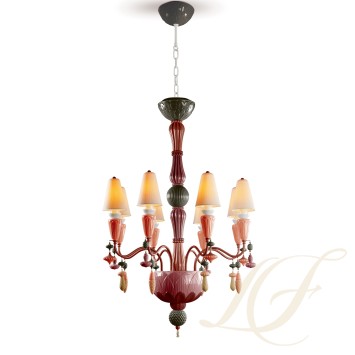 Люстра на 8 свечей (красный / коралловый) 123 х 70см коллекции Ivy & Seed бренда Lladro