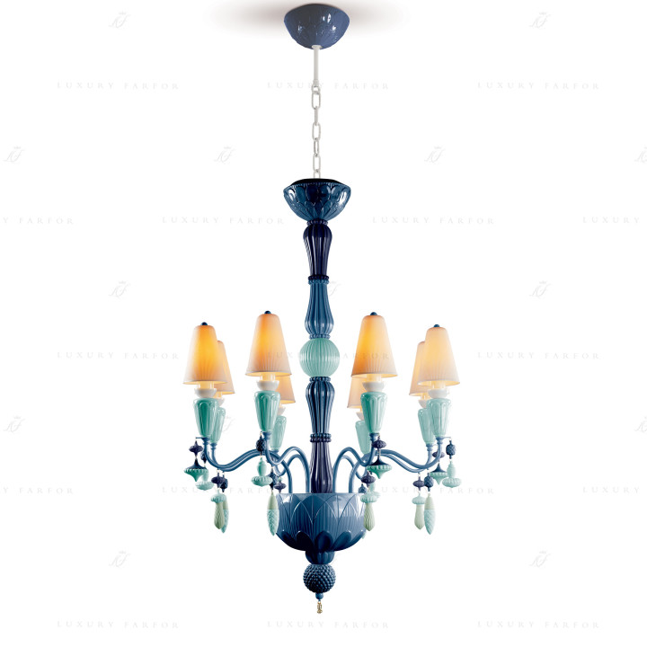 Люстра на 8 свечей (синий) 123 х 70см коллекции Ivy & Seed бренда Lladro