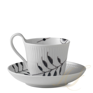 Чашка с блюдцем 0,25л коллекции Black Fluted Mega бренда Royal Copenhagen