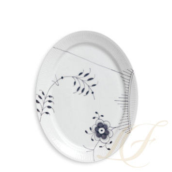 Блюдо овальное 34см коллекции Black Fluted Mega бренда Royal Copenhagen