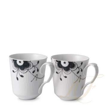 Кружка 0,37л, 2шт. коллекции Black Fluted Mega бренда Royal Copenhagen