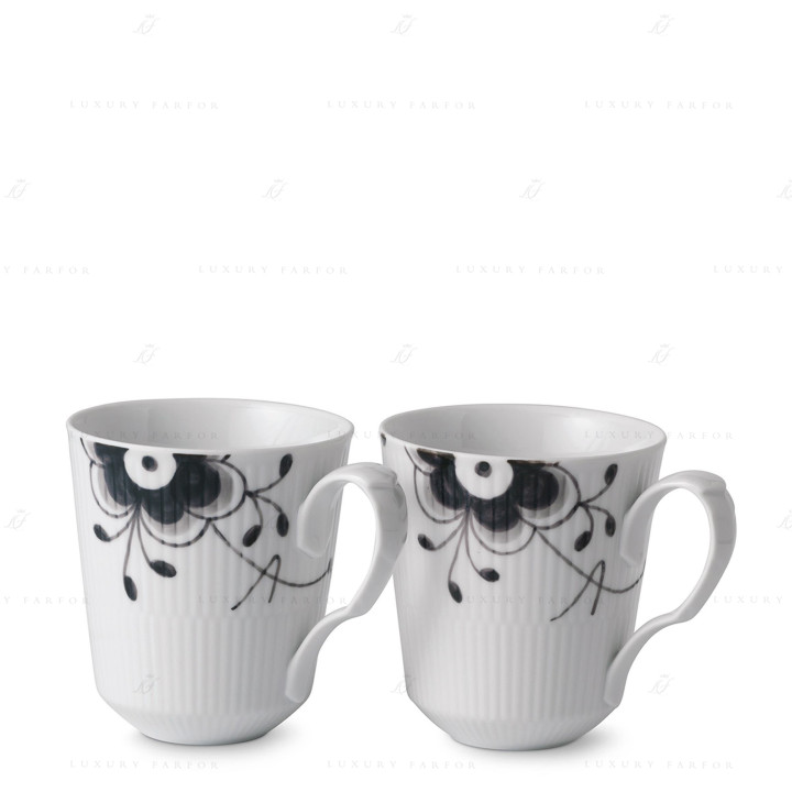 Кружка 0,37л, 2шт. коллекции Black Fluted Mega бренда Royal Copenhagen