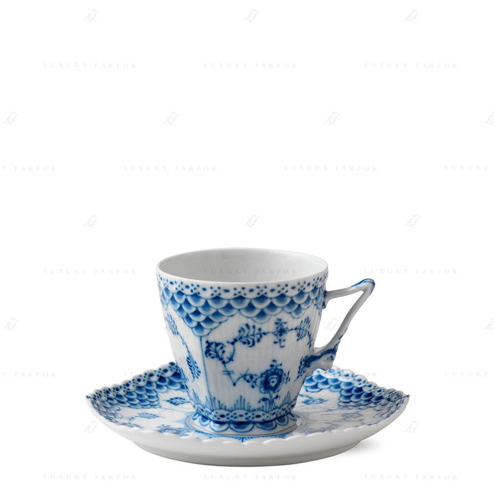 Чашка с блюдцем 0,14л коллекции Blue Fluted Full Lace бренда Royal Copenhagen