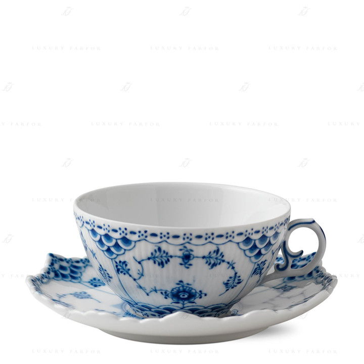 Чашка с блюдцем 0,2л коллекции Blue Fluted Full Lace бренда Royal Copenhagen
