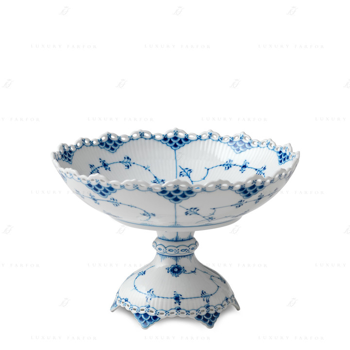 Чаша на ножке 1,4л коллекции Blue Fluted Full Lace бренда Royal Copenhagen
